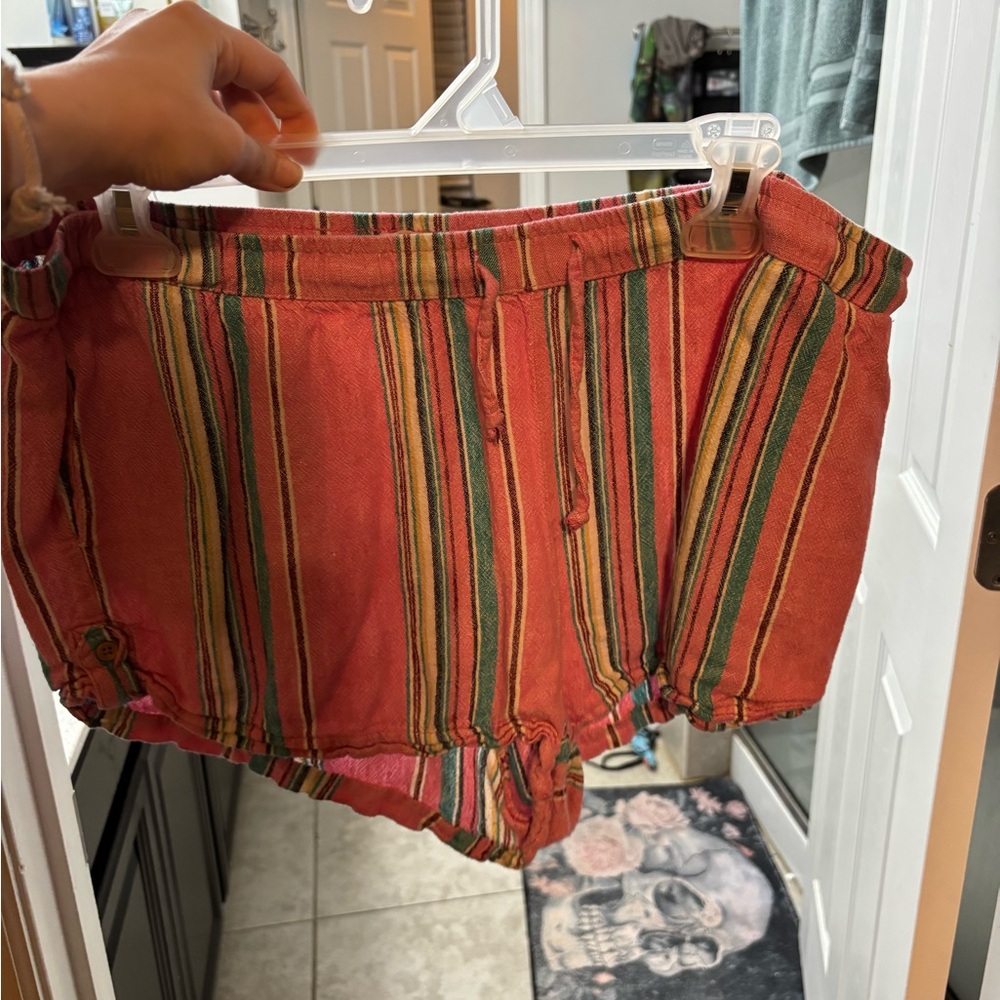 Striped pink and blue Women's Shorts